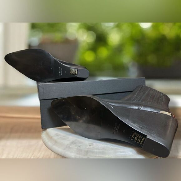 NWT! The KOOPLES $575 Topstiched Leather Wedge Ankle Boots Silver Detail EU 39 - Picture 13 of 16